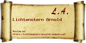 Lichtenstern Arnold névjegykártya